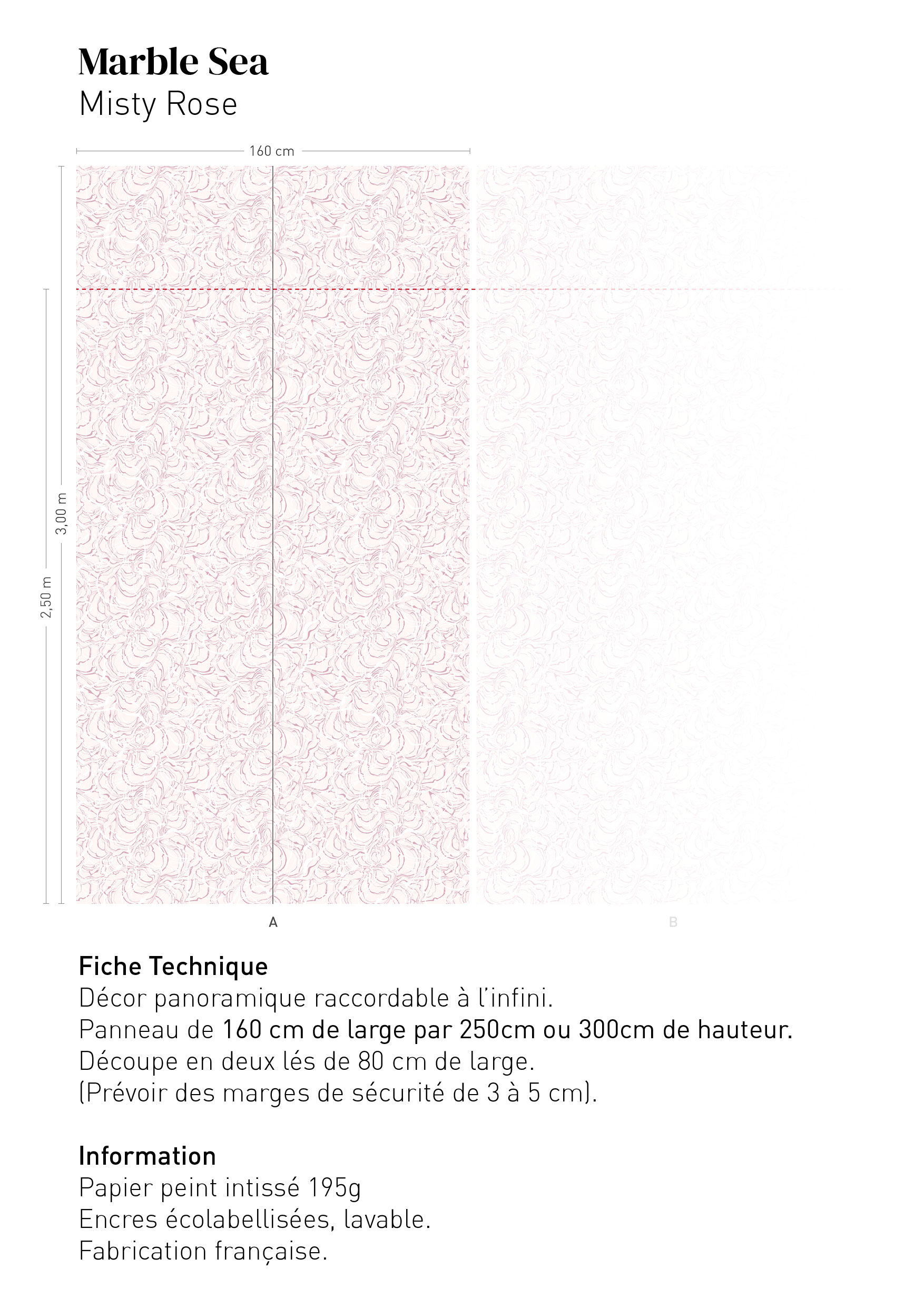 Fiche technique Marble Sea - MISTY ROSE